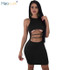 HAOYUAN Off Shoulder Hollow Out Bodycon Dress Women Summer Mini Boho Beach Dresses Elegant Party Night Club Sexy Bandage Dress