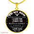 To My Son Luxury Necklace: Idea Gift For Son On Birthday " Never Forget That I Love You"203SS