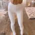 Women High waist Ruffles Leggings Slim Stretch Pencil Pants Female Elegant Casual Trousers Ribbed Knitted Leggings