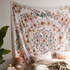 Indian Mandala Tapestry Wall Hanging Flower Psychedelic Tapestry Wall Hanging Decor for Living Room Bedroom Bohemian Plant Print
