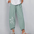 Women Casual Harem Pants Summer Elastic Waist Wide Leg Pants Vintage Floral Printed Trousers Female Loose Pantalon Plus Size