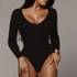 Off Shoulder Ribbed Knitted Sexy Bodysuit