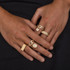 Boho Full Crystal Rings Punk Vintage Circle Love Fashion Ring Bijoux Jewelry