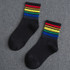 Winter Women's Socks Cotton Rainbow Stripes Socks Christmas Fashion Warm Christmas Casual Tide Socks harajuku  korean
