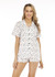Love Printed Satin Short Sleeve Button Down Shorts Pajamas Set/Free Shipping