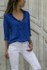 Women Elegant Long Sleeve Solid V-Neck Chiffon Blouse Tops