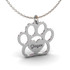 Cat Paw Personalized Name Necklace with Heart Pendant Gifts For Cat Ladies