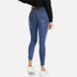 Blue Roll Up Ripped Skinny Jeans