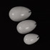 Drilled White Jade Yoni Egg Set, 3 Pieces with Wand