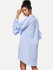 Stripe ruffle sleeve shirt dress