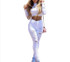 Distressed mid waist skinny jeans