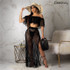 Women Beach Cover Up Mesh Sheer Bikini Cover Up Swimwear Ruffle Flare Pants High Waist Trousers See Through Tassel Beach Wear