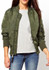 Army Green Zipper Pockets Long Sleeve Bomber Jacket Outerwear