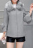 Grey Pockets Buttons Fur Collar Long Sleeve Wool Coat