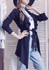 Black Irregular Belt Turndown Collar Knit Casual Cardigan Sweater