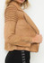 Khaki Pockets Zipper Suede Tailored Collar Fashion Coat