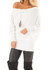 White Irregular Off Shoulder Round Neck Long Sleeve T-Shirt