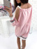 New Pink Bow Long Sleeve Sweet Going out Party Mini Dress