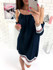 New Blue Bow Long Sleeve Sweet Going out Party Mini Dress