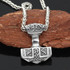 Bold Thor's Hammer Stainless Steel Pendant Black Cord or Chain 24" Necklace Unisex