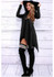 New Black Pockets Irregular Hooded Long Sleeve Going out Fashion T-Shirt