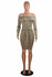Bodycon Bandage Evening Cocktail Party Dress Women Off the Shoulder Long Sleeve Sexy Dress