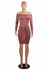 Bodycon Bandage Evening Cocktail Party Dress Women Off the Shoulder Long Sleeve Sexy Dress