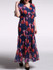 Casual V-Neck Floral Chiffon Plus Size Maxi Dress With Ruffled Hem
