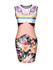 Casual Round Neck Floral Striped Sleeveless Bodycon Dress