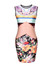 Casual Round Neck Floral Striped Sleeveless Bodycon Dress