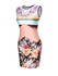 Casual Round Neck Floral Striped Sleeveless Bodycon Dress