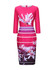 Casual Round Neck Floral Printed Striped Bodycon Dress