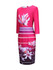 Casual Round Neck Floral Printed Striped Bodycon Dress