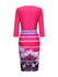 Casual Round Neck Floral Printed Striped Bodycon Dress