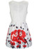 Casual Round Neck Butterfly Cartoon Floral Printed Skater Dress