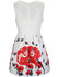 Casual Round Neck Butterfly Cartoon Floral Printed Skater Dress
