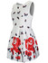 Casual Round Neck Butterfly Cartoon Floral Printed Skater Dress
