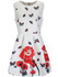 Casual Round Neck Butterfly Cartoon Floral Printed Skater Dress