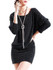 Casual Sparkling Round Neck Batwing Sleeve Bodycon Dress