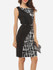 Casual Patchwork Plaid Zips Elegant Round Neck Bodycon-dress