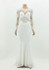 White Patchwork Grenadine Lace Draped Backless Mermaid Bridesmaid Prom Party Maxi Dress