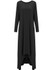 Casual Loose High-Low Round Neck Plain Maxi Dress