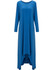 Casual Loose High-Low Round Neck Plain Maxi Dress