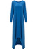Casual Loose High-Low Round Neck Plain Maxi Dress