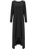 Casual Loose High-Low Round Neck Plain Maxi Dress
