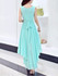 Casual High-Low Round Neck Bowknot Plain Chiffon Maxi Dress