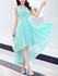 Casual High-Low Round Neck Bowknot Plain Chiffon Maxi Dress