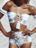 Sexy Two-Pieces Knitting Off Shoulder Bikini Swimwear
