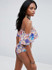 Off-the-shoulder Falbala Printed Bikini Swimwear
