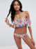 Off-the-shoulder Falbala Printed Bikini Swimwear
